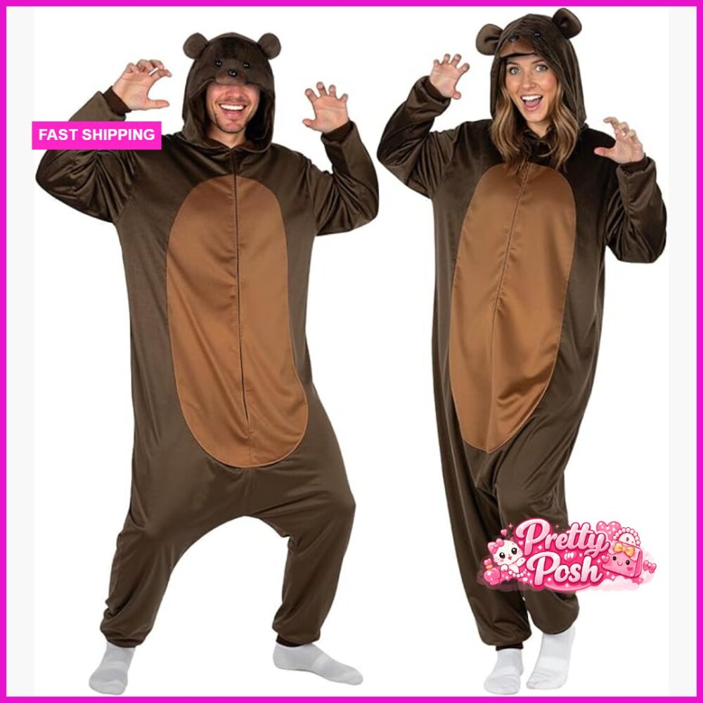 Velvet Minky Fabric Hooded Animal Onesie Costume for Adults